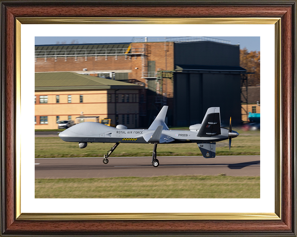 RAF Protector RG Mk1 Drone Taking off Photo Print Royal Air Force Aircraft Wall Art Aviation Decor Posters, Prints, & Visual Artwork Hampshire Prints 10 x 8 Classic Frame Yes