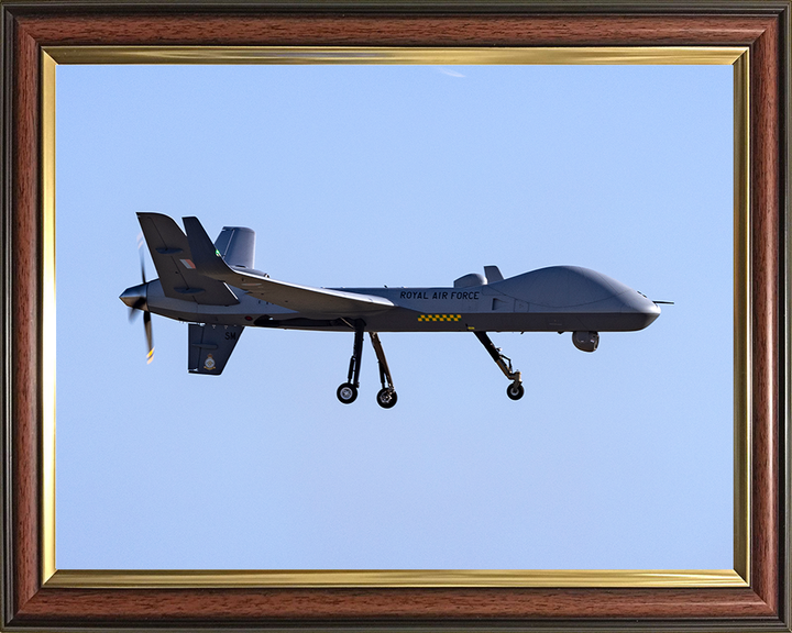 RAF Protector RG Mk1 Drone in flight Royal Air Force Aircraft Photo Print Wall Art Aviation Decor UK Posters, Prints, & Visual Artwork Hampshire Prints 10 x 8 Classic Frame No
