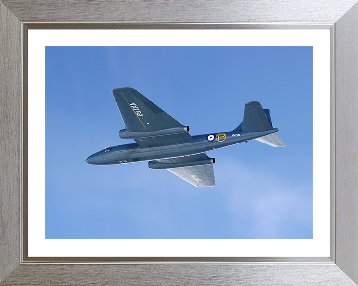 RAF Canberra Aircraft in flight Photo Print Royal Air Force Aircraft Wall Art Aviation Decor Poster Posters, Prints, & Visual Artwork Hampshire Prints 10 x 8 Silver Frame Yes