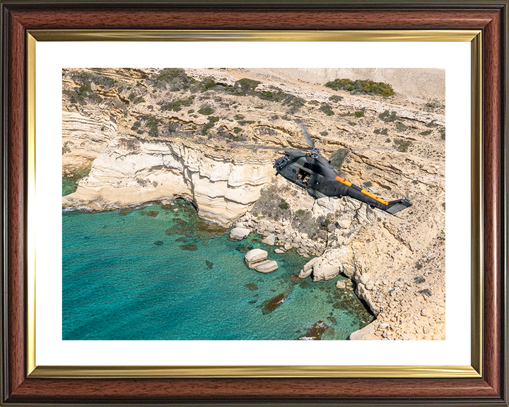 RAF Puma Helicopter in flight over Cyprus 2025 Photo Print Royal Air Force Aircraft Wall Art Aviation Decor Posters, Prints, & Visual Artwork Hampshire Prints 10 x 8 Classic Frame Yes