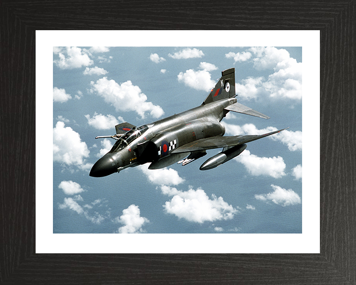 RAF Phantom RF-4 Aircraft in flight Photo Print Royal Air Force Aircraft Wall Art Aviation Decor Posters, Prints, & Visual Artwork Hampshire Prints 10 x 8 Black Frame Yes