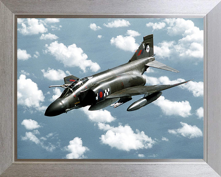 RAF Phantom RF-4 Aircraft in flight Photo Print Royal Air Force Aircraft Wall Art Aviation Decor Posters, Prints, & Visual Artwork Hampshire Prints 10 x 8 Silver Frame No