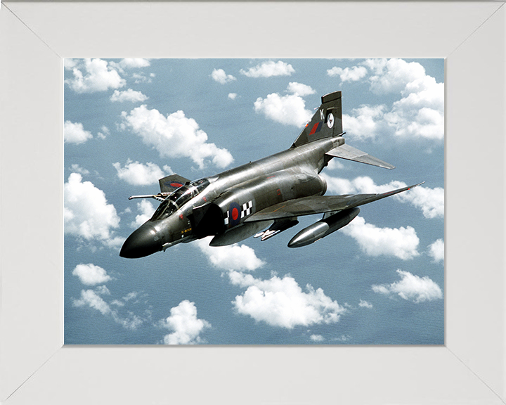 RAF Phantom RF-4 Aircraft in flight Photo Print Royal Air Force Aircraft Wall Art Aviation Decor Posters, Prints, & Visual Artwork Hampshire Prints 10 x 8 White Frame No