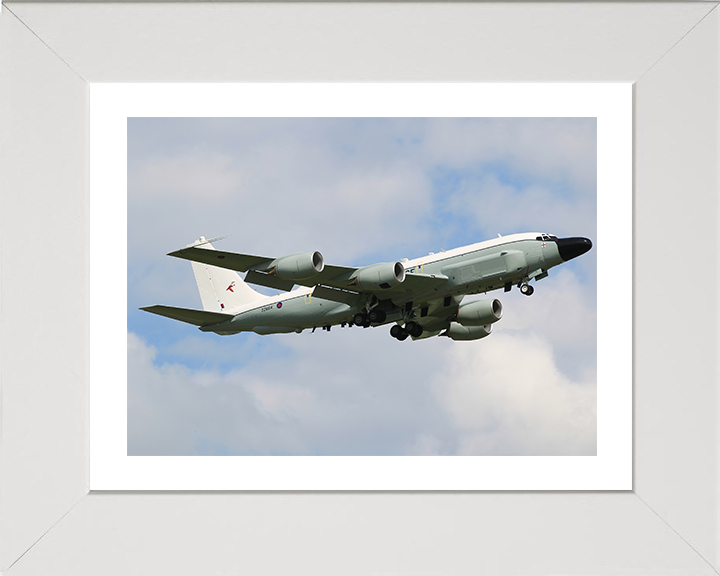 RAF Rivet Joint RC135W Photo Print Royal Air Force Aircraft Wall Art Aviation Decor Poster Posters, Prints, & Visual Artwork Hampshire Prints 10 x 8 White Frame Yes