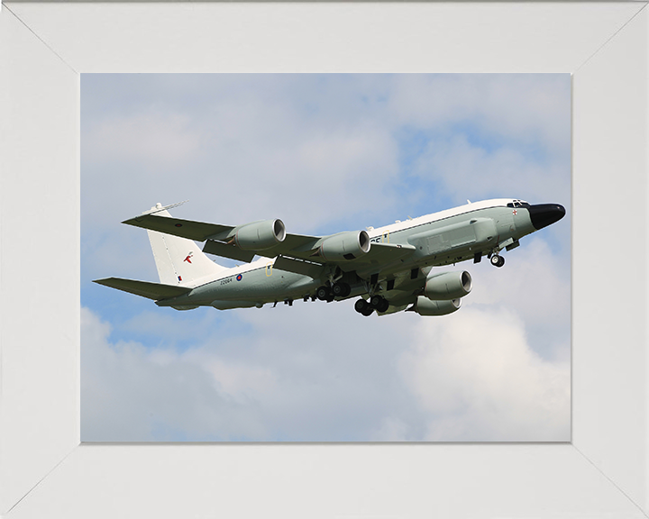 RAF Rivet Joint RC135W Photo Print Royal Air Force Aircraft Wall Art Aviation Decor Poster Posters, Prints, & Visual Artwork Hampshire Prints 10 x 8 White Frame No