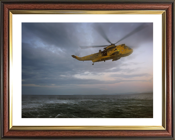 RAF (SAR) Sea King Helicopter Piloted by Prince William Photo Print Royal Air Force Aircraft Wall Art Aviation Decor Posters, Prints, & Visual Artwork Hampshire Prints 10 x 8 Classic Frame Yes