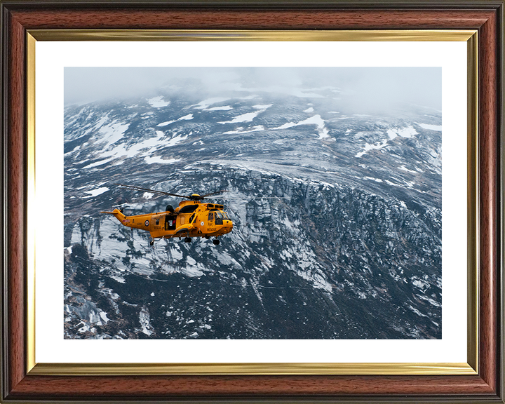 RAF (SAR) Sea King Helicopter Over The Cairngorms Photo Print Royal Air Force Aircraft Wall Art Aviation Decor Posters, Prints, & Visual Artwork Hampshire Prints 10 x 8 Classic Frame Yes