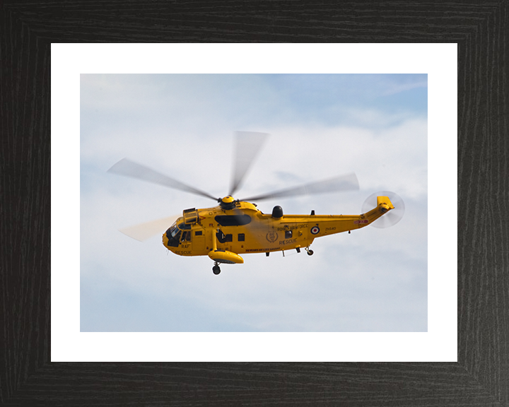 RAF Search and Rescue (SAR) Sea King Helicopter 2011 Photo Print Royal Air Force Aircraft Wall Art Decor Posters, Prints, & Visual Artwork Hampshire Prints 10 x 8 Black Frame Yes