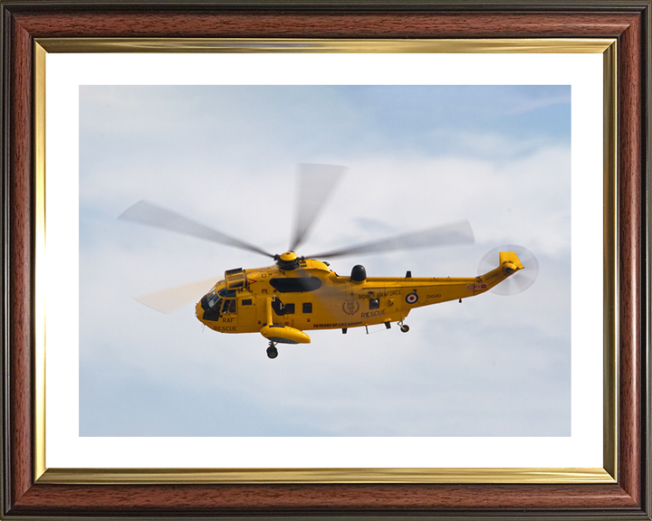 RAF Search and Rescue (SAR) Sea King Helicopter 2011 Photo Print Royal Air Force Aircraft Wall Art Decor Posters, Prints, & Visual Artwork Hampshire Prints 10 x 8 Classic Frame Yes