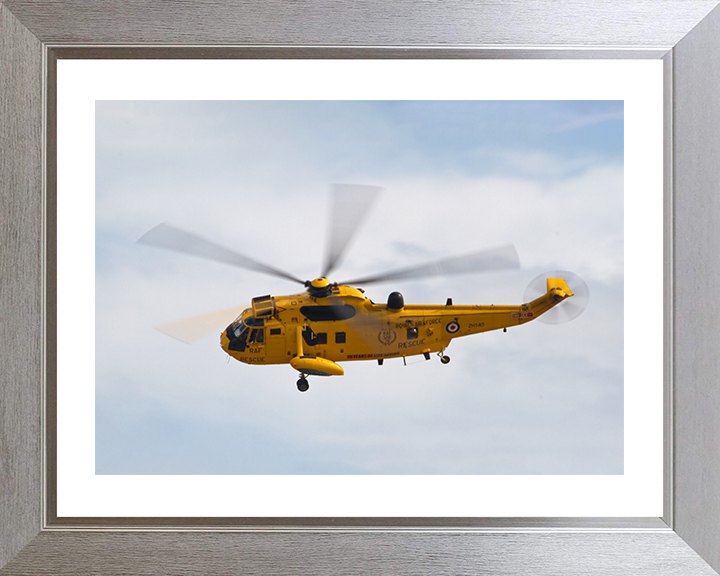RAF Search and Rescue (SAR) Sea King Helicopter 2011 Photo Print Royal Air Force Aircraft Wall Art Decor Posters, Prints, & Visual Artwork Hampshire Prints 10 x 8 Silver Frame Yes