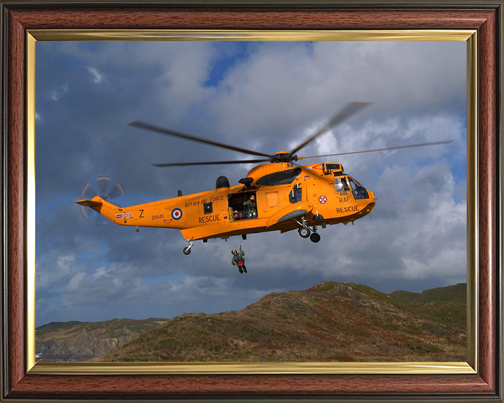 RAF Search and Rescue (SAR) Sea King Helicopter Jul 2007 Photo Print Royal Air Force Aircraft Wall Art Aviation Decor Posters, Prints, & Visual Artwork Hampshire Prints