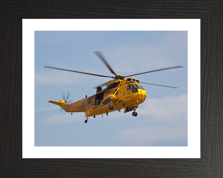 RAF Search and Rescue (SAR) Sea King Helicopter Sept 2011 Photo Print Royal Air Force Aircraft Wall Art Aviation Decor Posters, Prints, & Visual Artwork Hampshire Prints 10 x 8 Black Frame Yes