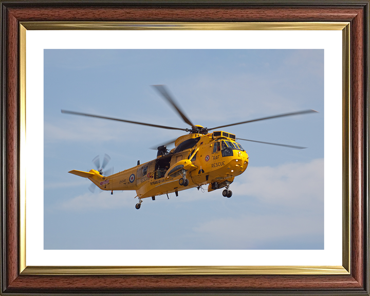 RAF Search and Rescue (SAR) Sea King Helicopter Sept 2011 Photo Print Royal Air Force Aircraft Wall Art Aviation Decor Posters, Prints, & Visual Artwork Hampshire Prints 10 x 8 Classic Frame Yes