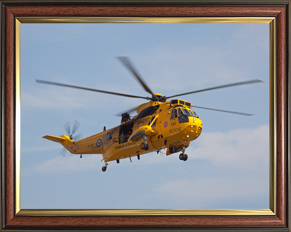 RAF Search and Rescue (SAR) Sea King Helicopter Sept 2011 Photo Print Royal Air Force Aircraft Wall Art Aviation Decor Posters, Prints, & Visual Artwork Hampshire Prints 10 x 8 Classic Frame No
