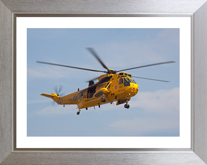 RAF Search and Rescue (SAR) Sea King Helicopter Sept 2011 Photo Print Royal Air Force Aircraft Wall Art Aviation Decor Posters, Prints, & Visual Artwork Hampshire Prints 10 x 8 Silver Frame Yes