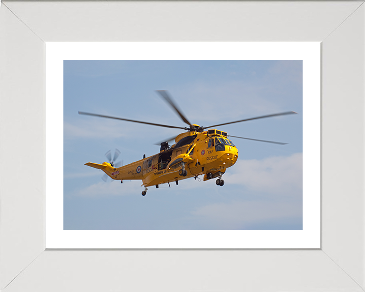 RAF Search and Rescue (SAR) Sea King Helicopter Sept 2011 Photo Print Royal Air Force Aircraft Wall Art Aviation Decor Posters, Prints, & Visual Artwork Hampshire Prints 10 x 8 White Frame Yes