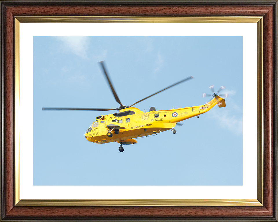 RAF Search and Rescue (SAR) Sea King SH3 Helicopter Photo Print Royal Air Force Aircraft Wall Art Aviation Decor Posters, Prints, & Visual Artwork Hampshire Prints 10 x 8 Classic Frame Yes