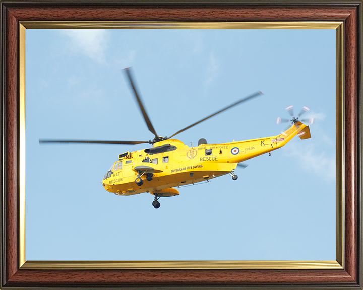 RAF Search and Rescue (SAR) Sea King SH3 Helicopter Photo Print Royal Air Force Aircraft Wall Art Aviation Decor Posters, Prints, & Visual Artwork Hampshire Prints 10 x 8 Classic Frame No