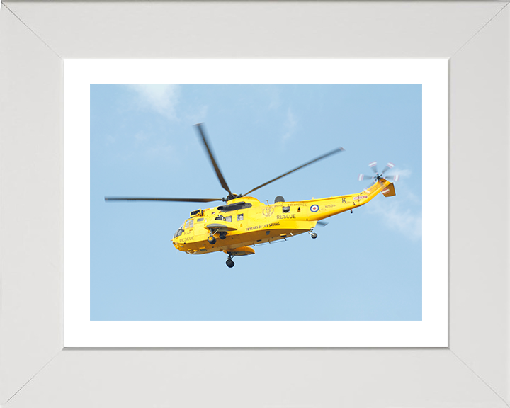 RAF Search and Rescue (SAR) Sea King SH3 Helicopter Photo Print Royal Air Force Aircraft Wall Art Aviation Decor Posters, Prints, & Visual Artwork Hampshire Prints 10 x 8 White Frame Yes