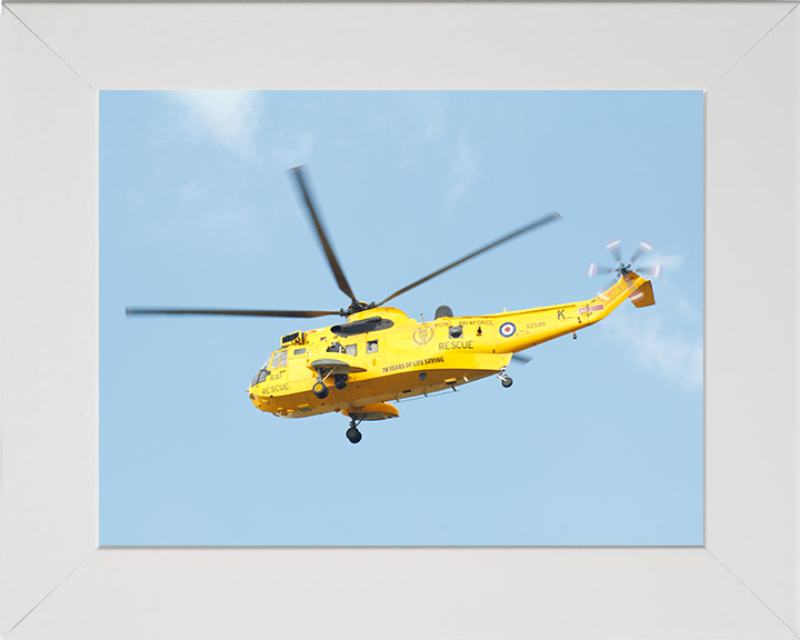 RAF Search and Rescue (SAR) Sea King SH3 Helicopter Photo Print Royal Air Force Aircraft Wall Art Aviation Decor Posters, Prints, & Visual Artwork Hampshire Prints 10 x 8 White Frame No