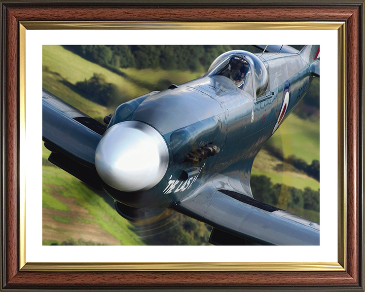 RAF Spitfire Mk19 Closeup Photo Print Royal Air Force Aircraft Wall Art Aviation Decor Poster Posters, Prints, & Visual Artwork Hampshire Prints 10 x 8 Classic Frame Yes