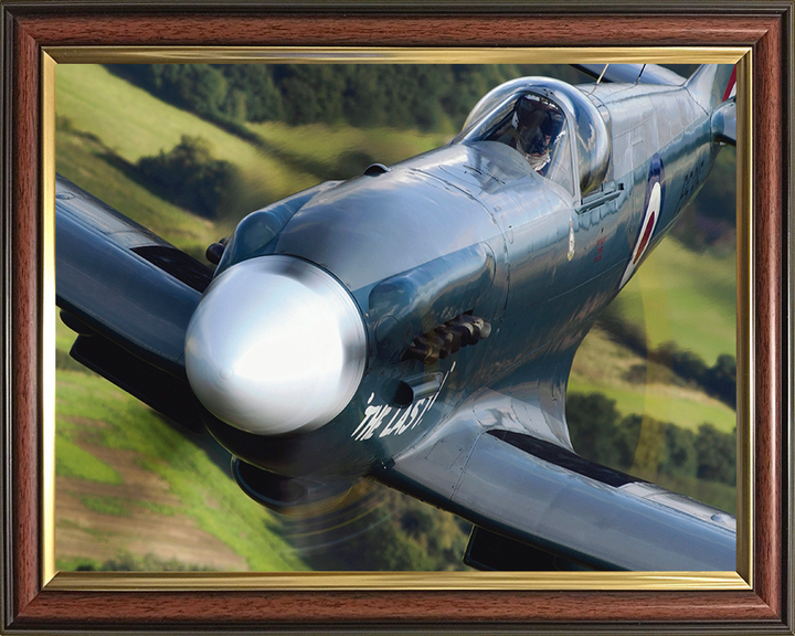 RAF Spitfire Mk19 Closeup Photo Print Royal Air Force Aircraft Wall Art Aviation Decor Poster Posters, Prints, & Visual Artwork Hampshire Prints 10 x 8 Classic Frame No