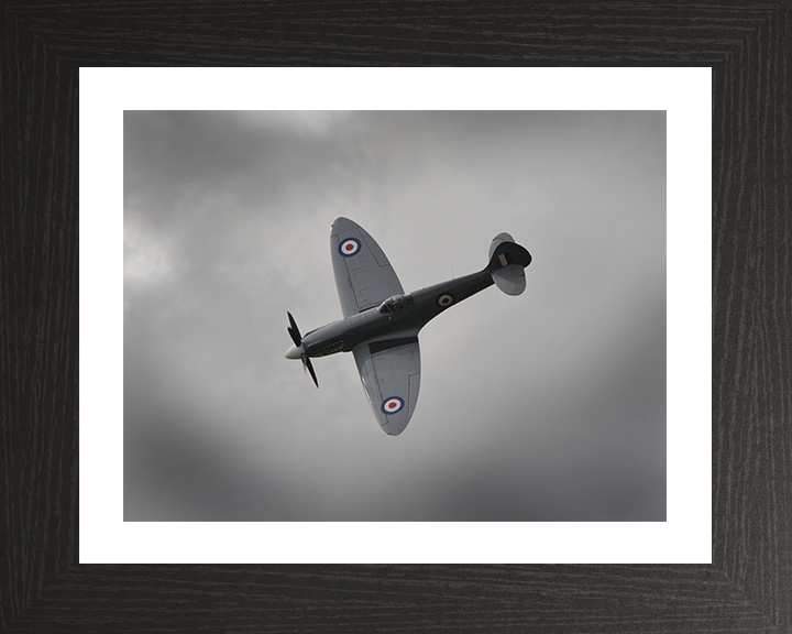 RAF Supermarine Spitfire in Flight over RAF Shawbury Royal Air Force Aircraft Photo Print Wall Art Aviation Decor UK Posters, Prints, & Visual Artwork Hampshire Prints 10 x 8 Black Frame Yes