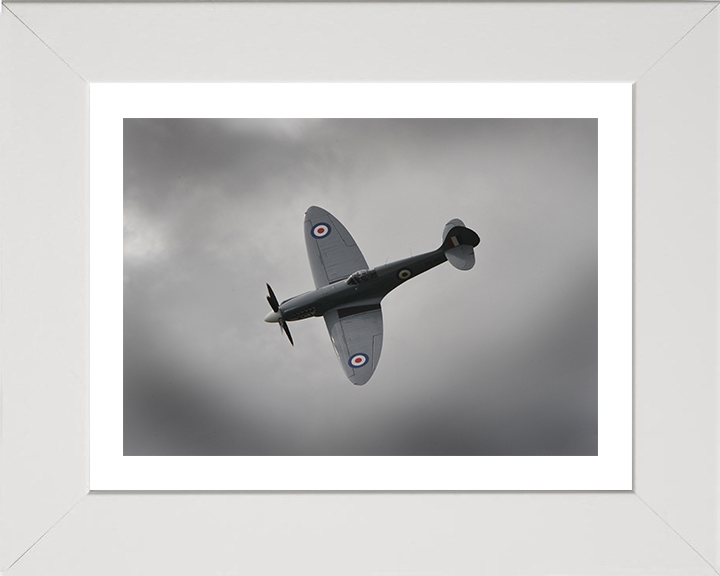 RAF Supermarine Spitfire in Flight over RAF Shawbury Royal Air Force Aircraft Photo Print Wall Art Aviation Decor UK Posters, Prints, & Visual Artwork Hampshire Prints 10 x 8 White Frame Yes