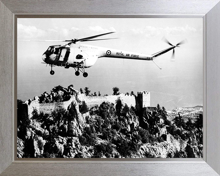 RAF Sycamore helicopter 103 Sqn 1961 Photo Print Royal Air Force Aircraft Wall Art Aviation Decor Posters, Prints, & Visual Artwork Hampshire Prints 10 x 8 Silver Frame No