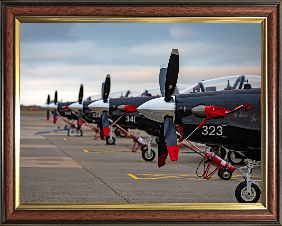 RAF Texan Aircraft lined up Photo Print Royal Air Force Aircraft Wall Art Aviation Decor Poster Posters, Prints, & Visual Artwork Hampshire Prints 10 x 8 Classic Frame No