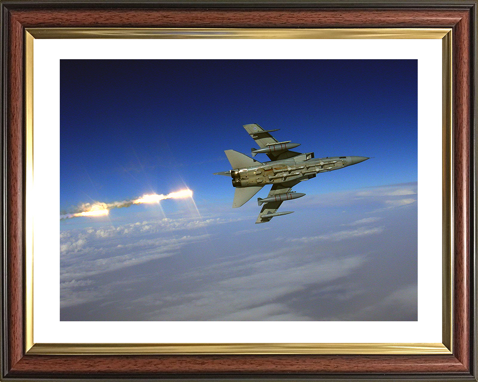 RAF Tornado F3 Firing Flares Photo Print Royal Air Force Aircraft Wall Art Aviation Decor Poster Posters, Prints, & Visual Artwork Hampshire Prints 10 x 8 Classic Frame Yes