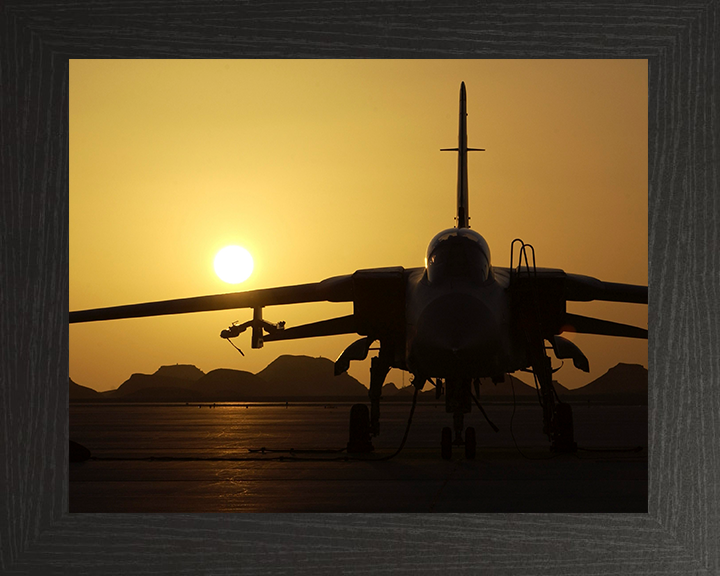RAF Tornado F3 Silhouette at Sunset Photo Print Royal Air Force Aircraft Wall Art Aviation Decor Posters, Prints, & Visual Artwork Hampshire Prints 10 x 8 Black Frame No