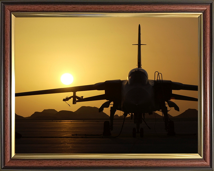 RAF Tornado F3 Silhouette at Sunset Photo Print Royal Air Force Aircraft Wall Art Aviation Decor Posters, Prints, & Visual Artwork Hampshire Prints 10 x 8 Classic Frame No
