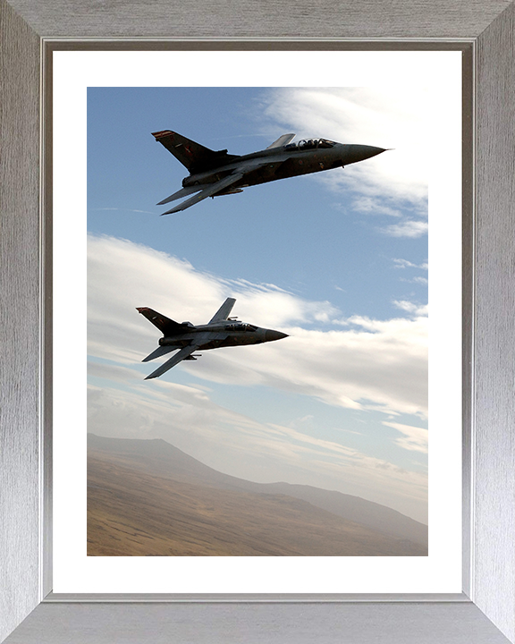 RAF Tornado F3s Over the Falkland Islands Royal Air Force Aircraft Photo Print Wall Art Aviation Decor UK Posters, Prints, & Visual Artwork Hampshire Prints 10 x 8 Silver Frame Yes