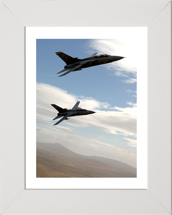 RAF Tornado F3s Over the Falkland Islands Royal Air Force Aircraft Photo Print Wall Art Aviation Decor UK Posters, Prints, & Visual Artwork Hampshire Prints 10 x 8 White Frame Yes