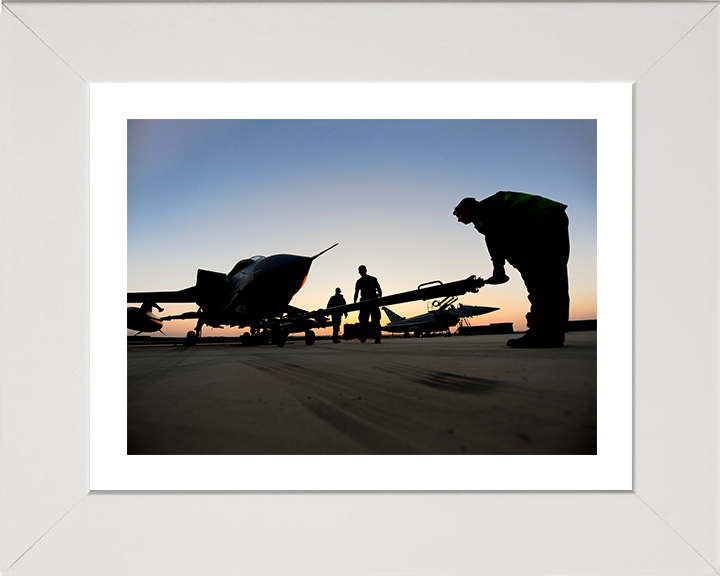 RAF Tornado GR4 Being Prepared for a Sortie Photo Print Royal Air Force Aircraft Wall Art Aviation Decor Posters, Prints, & Visual Artwork Hampshire Prints 10 x 8 White Frame Yes