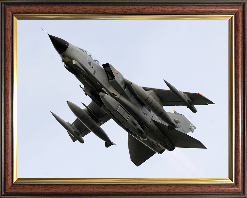 RAF Tornado GR4 Jet During Takeoff Photo Print Royal Air Force Aircraft Wall Art Aviation Decor Posters, Prints, & Visual Artwork Hampshire Prints 10 x 8 Classic Frame No