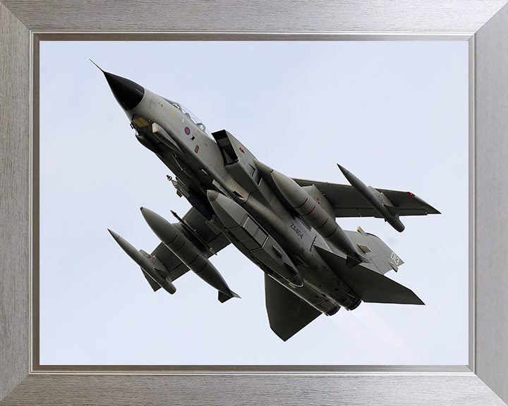 RAF Tornado GR4 Jet During Takeoff Photo Print Royal Air Force Aircraft Wall Art Aviation Decor Posters, Prints, & Visual Artwork Hampshire Prints 10 x 8 Silver Frame No