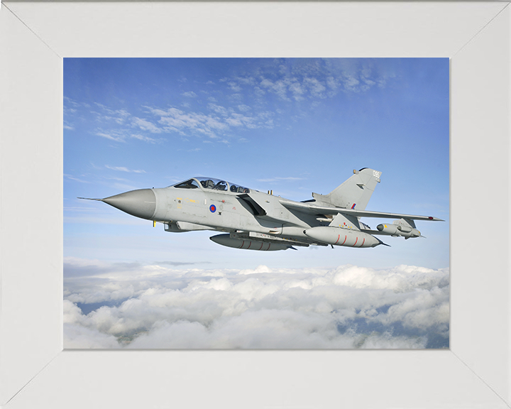 RAF A IX(B) Tornado GR4 Jet in Flight Oct 2012 Photo Print Royal Air Force Aircraft Wall Art Aviation Decor Posters, Prints, & Visual Artwork Hampshire Prints 10 x 8 White Frame No