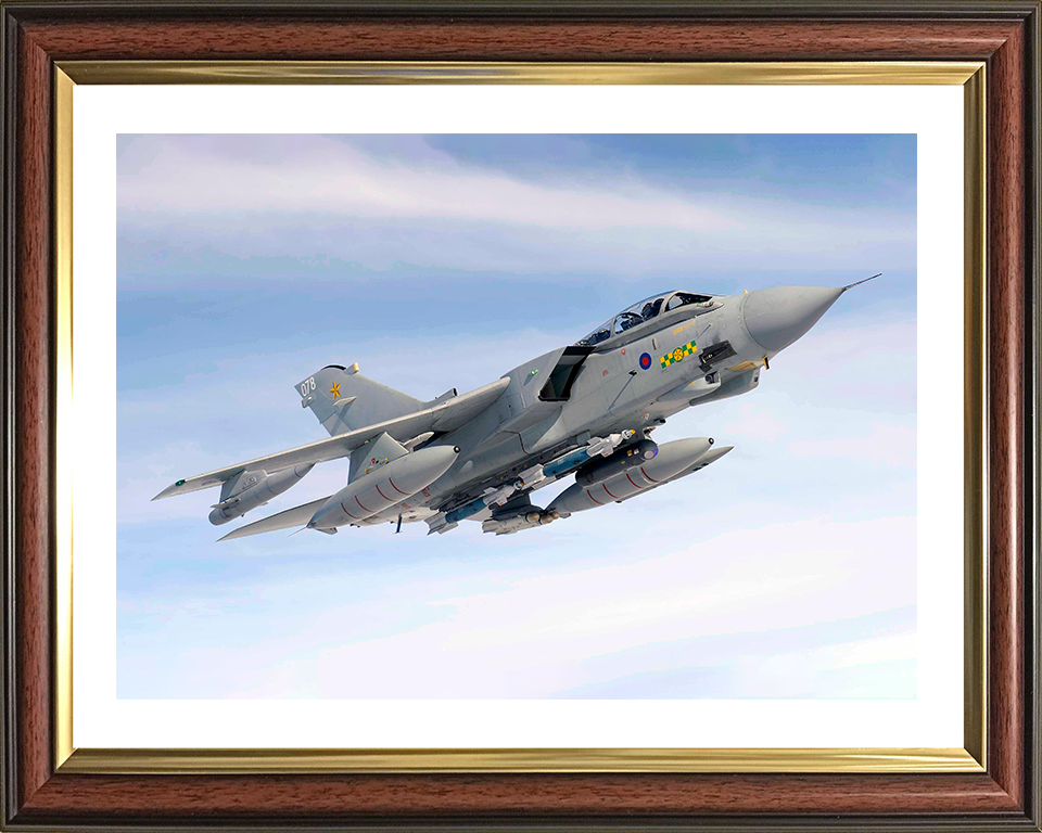RAF Tornado GR4 Jet in Flight 2009 Photo Print Royal Air Force Aircraft Wall Art Aviation Decor Posters, Prints, & Visual Artwork Hampshire Prints 10 x 8 Classic Frame Yes