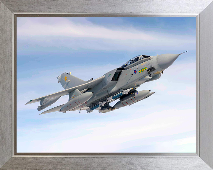 RAF Tornado GR4 Jet in Flight 2009 Photo Print Royal Air Force Aircraft Wall Art Aviation Decor Posters, Prints, & Visual Artwork Hampshire Prints 10 x 8 Silver Frame No