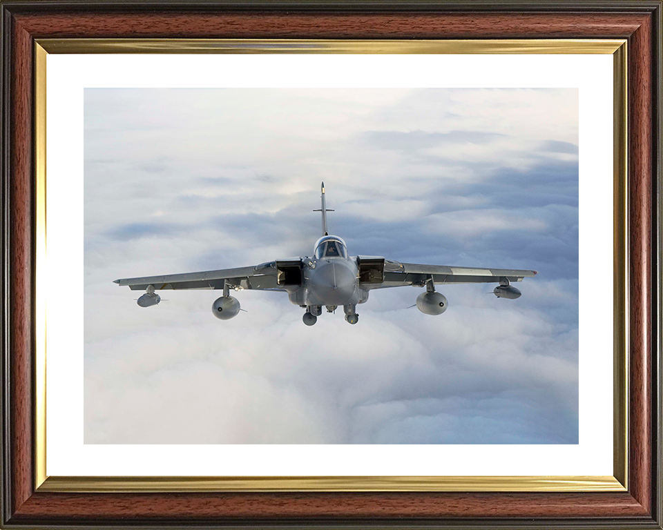 RAF Tornado GR4 Jet in Flight Front On Photo Print Royal Air Force Aircraft Wall Art Aviation Decor Poster Posters, Prints, & Visual Artwork Hampshire Prints 10 x 8 Classic Frame Yes