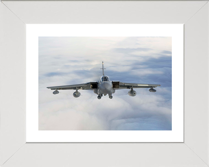 RAF Tornado GR4 Jet in Flight Front On Photo Print Royal Air Force Aircraft Wall Art Aviation Decor Poster Posters, Prints, & Visual Artwork Hampshire Prints 10 x 8 White Frame Yes
