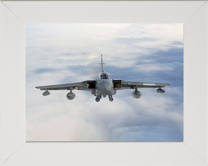 RAF Tornado GR4 Jet in Flight Front On Photo Print Royal Air Force Aircraft Wall Art Aviation Decor Poster Posters, Prints, & Visual Artwork Hampshire Prints 10 x 8 White Frame No
