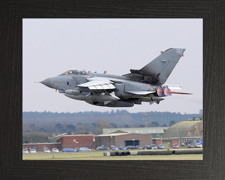 RAF Tornado GR4 Leaves RAF Marham 2011 Photo Print Royal Air Force Aircraft Wall Art Aviation Decor Posters, Prints, & Visual Artwork Hampshire Prints 10 x 8 Black Frame No
