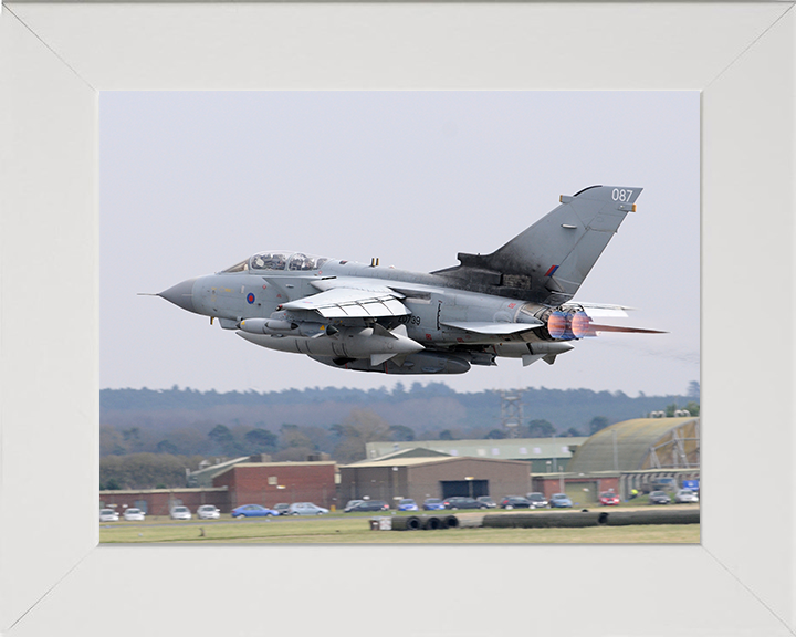 RAF Tornado GR4 Leaves RAF Marham 2011 Photo Print Royal Air Force Aircraft Wall Art Aviation Decor Posters, Prints, & Visual Artwork Hampshire Prints 10 x 8 White Frame No