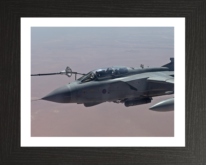 RAF Tornado GR4 Mid Air Refuelling Photo Print - Royal Air Force Aircraft Posters, Prints, & Visual Artwork Hampshire Prints 10 x 8 Black Frame Yes