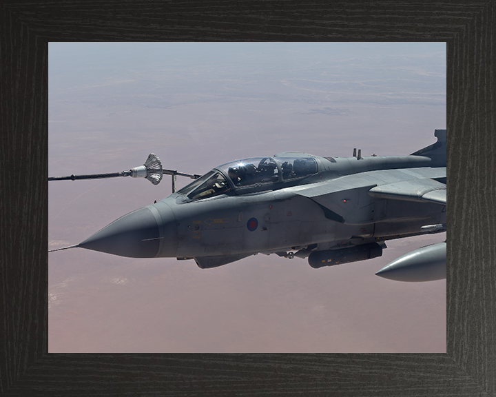 RAF Tornado GR4 Mid Air Refuelling Photo Print - Royal Air Force Aircraft Posters, Prints, & Visual Artwork Hampshire Prints 10 x 8 Black Frame No