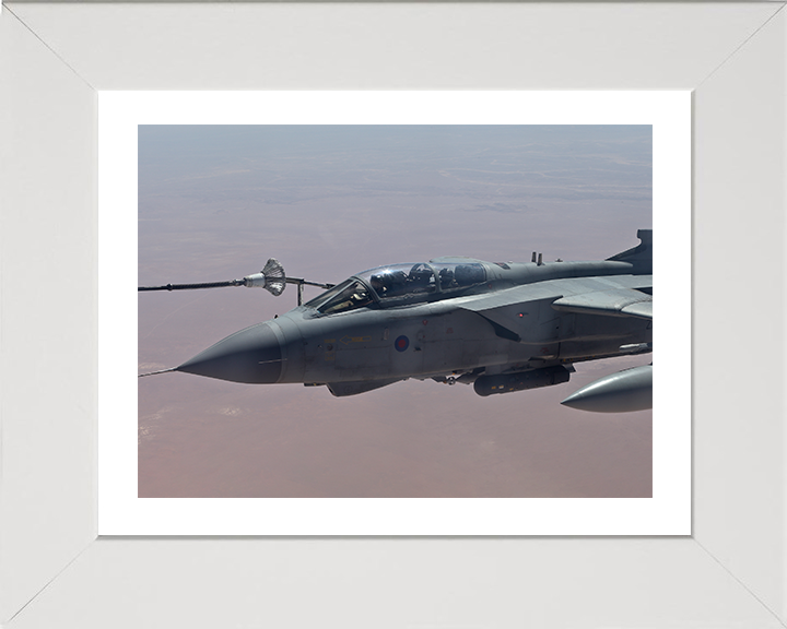 RAF Tornado GR4 Mid Air Refuelling Photo Print - Royal Air Force Aircraft Posters, Prints, & Visual Artwork Hampshire Prints 10 x 8 White Frame Yes