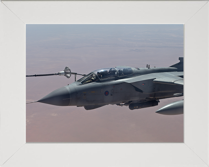 RAF Tornado GR4 Mid Air Refuelling Photo Print - Royal Air Force Aircraft Posters, Prints, & Visual Artwork Hampshire Prints 10 x 8 White Frame No
